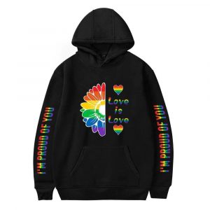 Pull LGBT Fleur noir